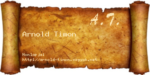 Arnold Timon névjegykártya